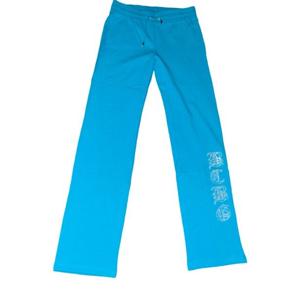 BCBG AQUAMARINE BLING TRACKSUIT SWEATSUIT W/ SILVER STUDS LOGO & TIGER FACE NWT - Picture 10 of 16